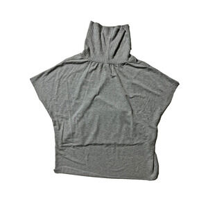 Gray Turtleneck Pullover Short Sleeve Top Women Size Medium